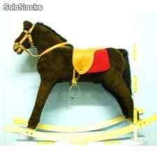Koń na biegunach 100cm brązowy z dżwiękiem