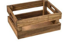 Korbbox aus Holz mit zwei gealterten Latten