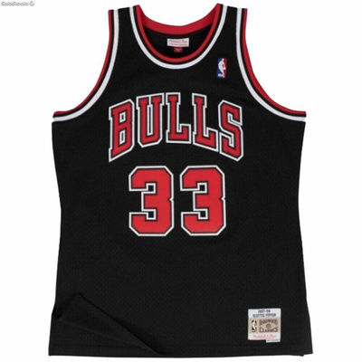 Koszulka do koszykówki Mitchell &amp; Ness Chicago Bull Scotie Pippen Czarny