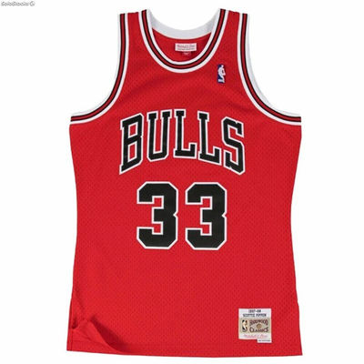 Koszulka do koszykówki Mitchell &amp; Ness Chicago Bull Scotie Pippen Karmazynow