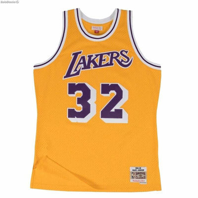 Koszulka do koszykówki Mitchell &amp; Ness LA Lakers Magic Jhonson Żółty