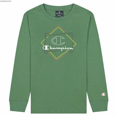 Koszulka z Długim Rękawem Dziecięca Champion Athletic Crewneck Kolor Zielony