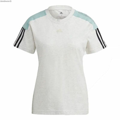 Koszulka z krótkim rękawem Adidas Logo Colorblock Beżowy