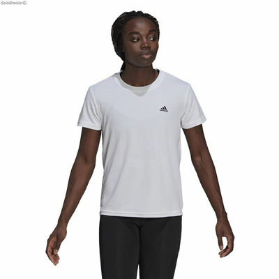 Koszulka z krótkim rękawem Damska Adidas Aeroready D2M Sport Biały
