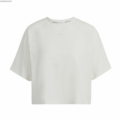Koszulka z krótkim rękawem Damska Adidas Aeroready Wrap-Back Biały