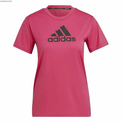 Koszulka z krótkim rękawem Damska Adidas Designed 2 Move Logo Fuksja