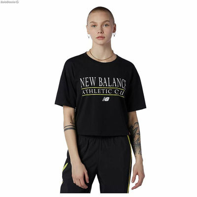 Koszulka z krótkim rękawem Damska New Balance Essentials Athletic Club Boxy Czar