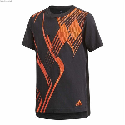 Koszulka z krótkim rękawem dla dzieci Adidas Czarny