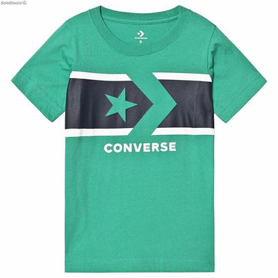 Koszulka z krótkim rękawem dla dzieci Converse Stripe Star Chevron Kolor Zielon