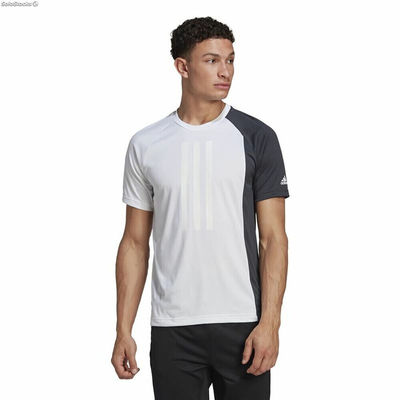 Koszulka z krótkim rękawem Męska Adidas ColourBlock Biały