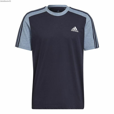 Koszulka z krótkim rękawem Męska Adidas Essentials Mélange Ciemnoniebieski
