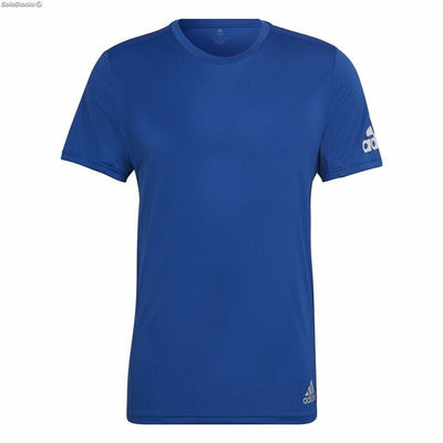 Koszulka z krótkim rękawem Męska Adidas Run It Niebieski