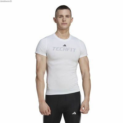 Koszulka z krótkim rękawem Męska Adidas techfit Graphic Biały