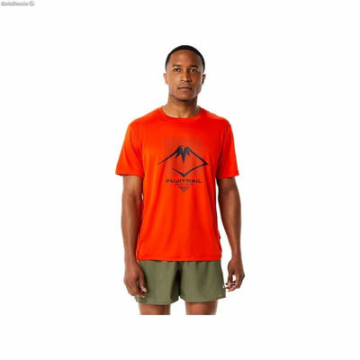 Koszulka z krótkim rękawem Męska Asics FUJITRAIL Pomarańczowy
