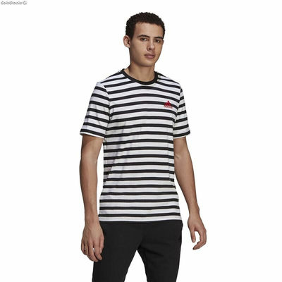 Koszulka z krótkim rękawem Męska Essentials Stripey Adidas Embroidered Logo Cz