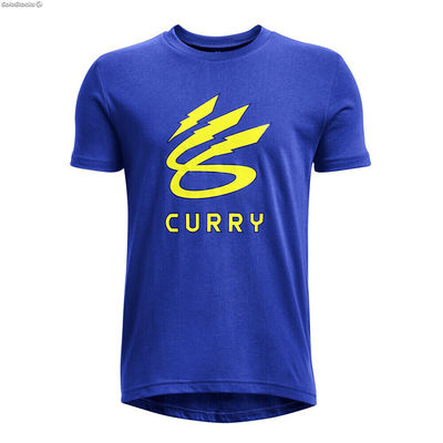 Koszulka z krótkim rękawem Męska Under Armour Curry Lightning Logo Niebieski