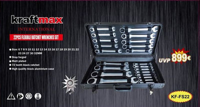 Kraftmax International KF-FS22; 22PCS flexible Ratschenschlüssel eingestellt - Foto 3
