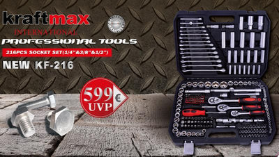 Kraftmax Professional Tool KF-216; 216 Set presa PC (1/4 &amp;#39;e 3/8&amp;#39; e 1/2 &amp;#39;) - Foto 3