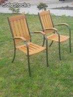 Krzesło ogrodowe stalowo-drewniane KLIMCZOK