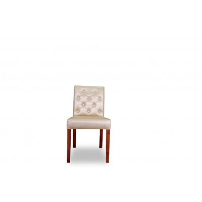 Krzesło wąskie niskie pikowane z guzikami - Zdjęcie 3