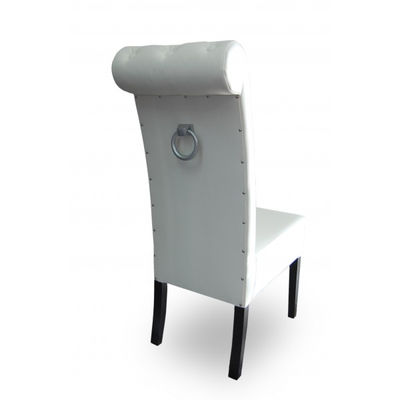 Krzesło wysokie proste z pikowaniem i kołatką - Zdjęcie 2