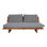 KUBU 3PL- sofá de 3 lugares de madeira com almofadas estofadas - 1