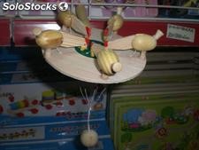 kurki dziobiące żiarno - zabawka drewniana (5333)
