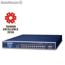 L3 24-Port 10/100/1000T 802.3bt PoE + 4-Port 10G sfp+ Managed Switch with lcd To