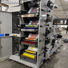 la máquina de impresión de la etiqueta adhesiva con cinco colores