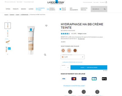 La Roche Posay - hydraphase ha bb crème teinte 40ml - Photo 3