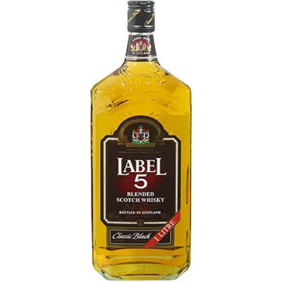 Label 5 Whisky scotch Classic Black : la bouteille d&#39;1L