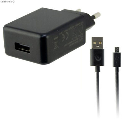 Ładowarka ścienna + kabel mikro-USB KSIX USB 2A Czarny