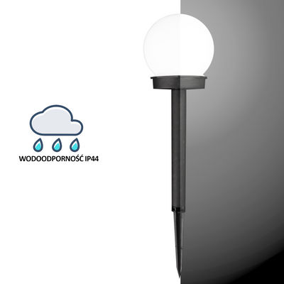 Lampa ogrodowa solarna biała kula śr. 10 cm - Zdjęcie 4