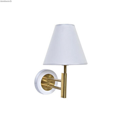 Lampa ścienna DKD Home Decor 25W Złoty Metal Poliester Biały 220 V (19 x 25 x 30