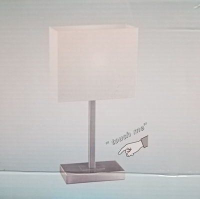 Lampa stołowa 1xe14 dotykowa + abażur - Zdjęcie 2