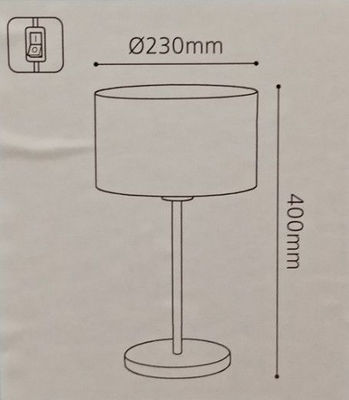 Lampa stołowa 1xe27 szary abażur 23cm - Zdjęcie 2