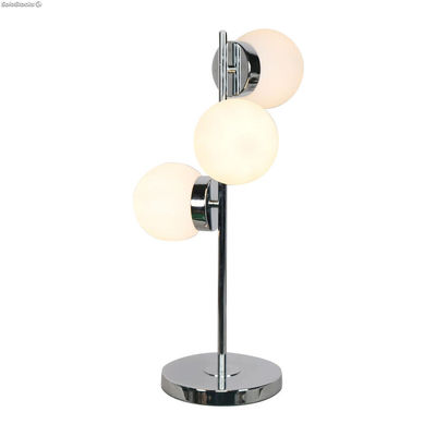 Lampa stołowa DKD Home Decor 26 x 26 x 59 cm Szkło Srebrzysty Metal Biały 220 V
