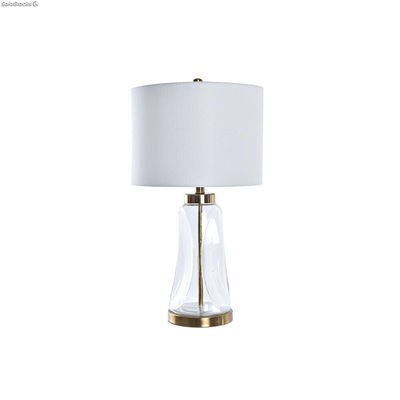 Lampa stołowa DKD Home Decor 36 x 36 x 64 cm Szkło Złoty Metal Przezroczysty Bia