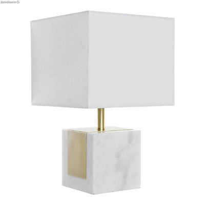 Lampa stołowa DKD Home Decor Biały Poliester Marmur Złoty (26 x 26 x 43 cm)