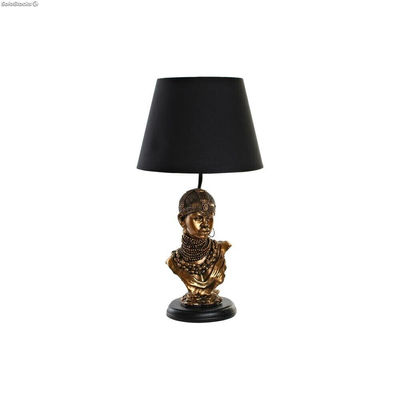 Lampa stołowa DKD Home Decor Czarny Złoty Poliester Żywica Afrykanka (31 x 31 x