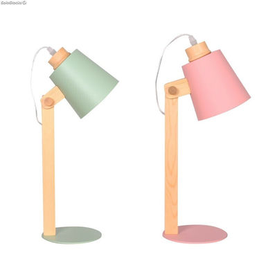 Lampa stołowa DKD Home Decor Kolor Zielony Różowy Naturalny Drewno Metal 50 W 22