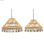 Lampa Sufitowa DKD Home Decor 2 Części Brązowy Poliester Rattan 50 W (45 x 45 x - 5