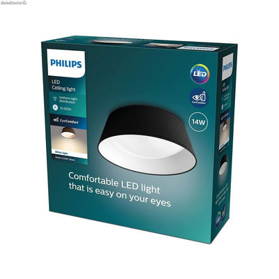 Lampa Sufitowa Philips Plafón 14W Czarny Metal/Plastikowy (34 x 12 x 34 cm) (300