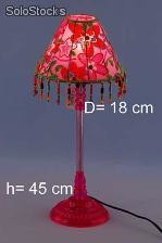 Lâmpada de mesa hippie rosa