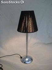 lâmpada mesa chrome fio preto