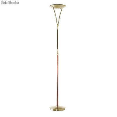 Lampadaire azure - 2 lumières e27 en bois et métal - Photo 3