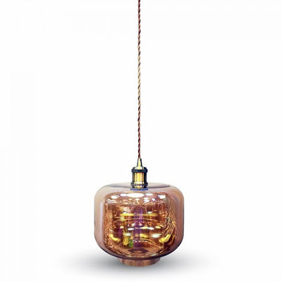 Lampadario con portalampada ambra vetro e metallo v-tac vt-7320 3740