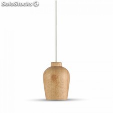 Lampadario con portalampada legno, cavo bianco supporto di legno v-tac vt-7778