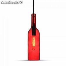 Lampadario con portalampada rosso forma di bottiglia v-tac vt-7558 3769