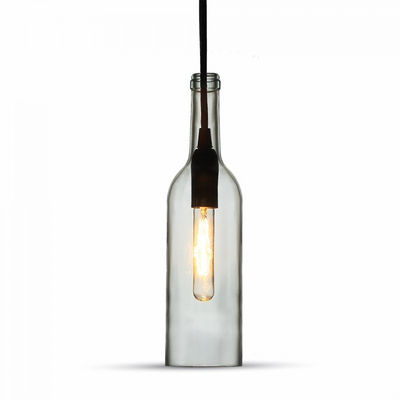 Lampadario con portalampada trasparente forma di bottiglia v-tac vt-7558 3771